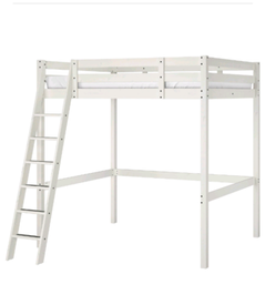 white double loft bed